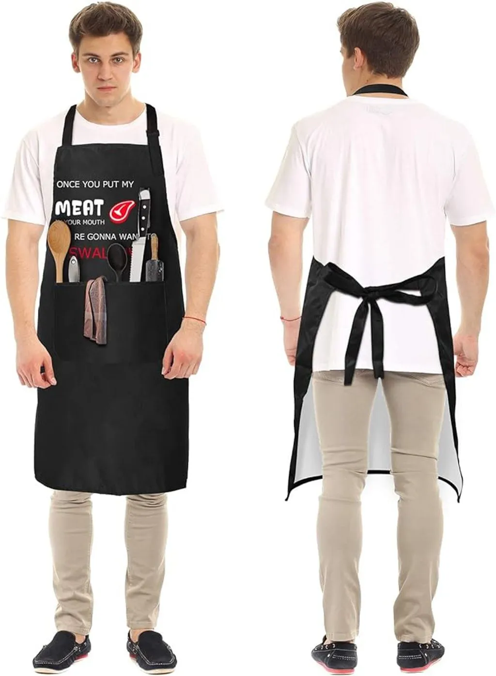 Bring humor to your grilling sessions with this custom-print funny apron, adding a touch of fun to your barbeque experience.