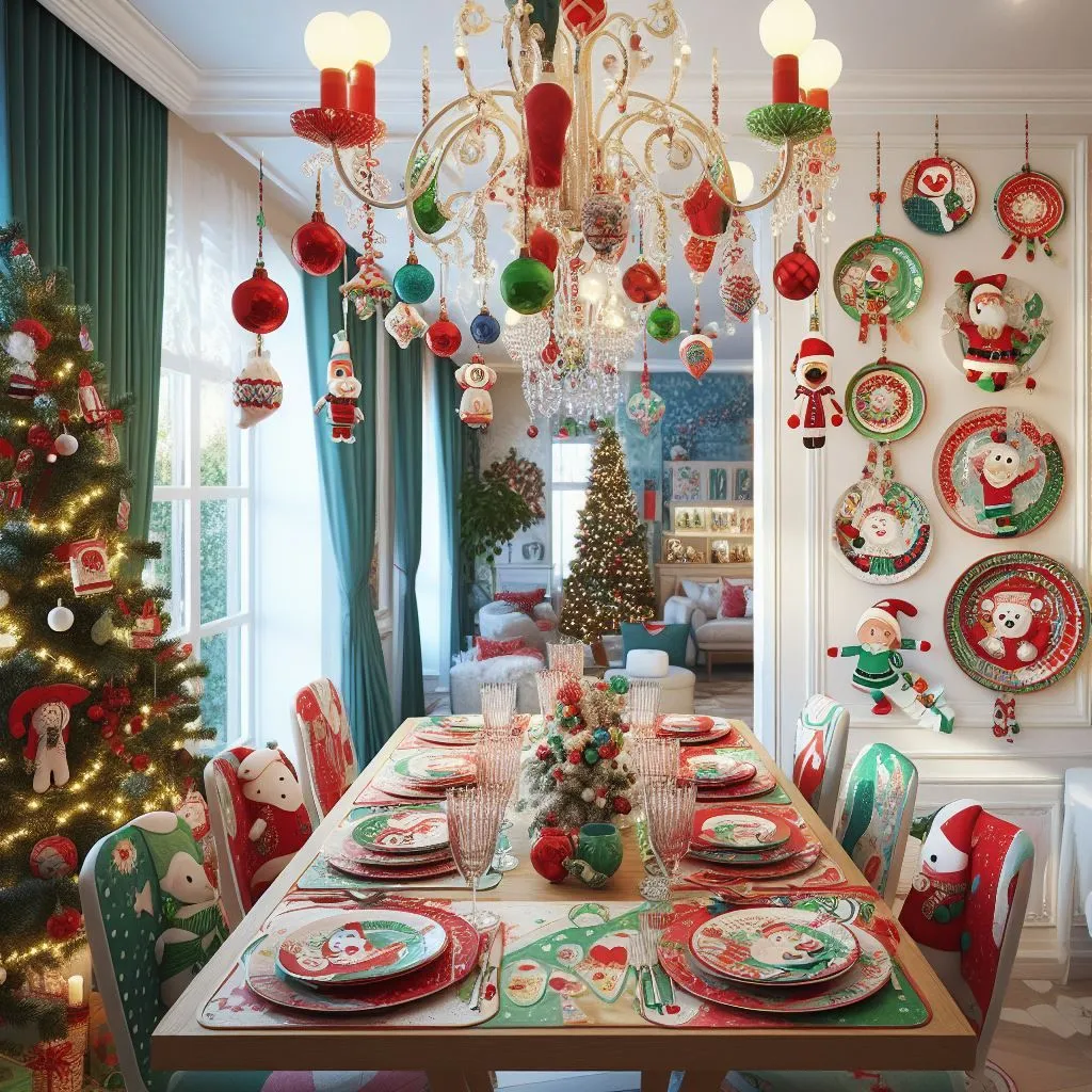 Dining room transformed into a Whimsical Wonderland for the holidays celebrations